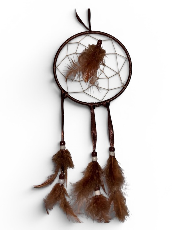 Vintage Other - Vintage Brown Feather Dreamcatcher Boho Wall Hanging Decor Wood Beads